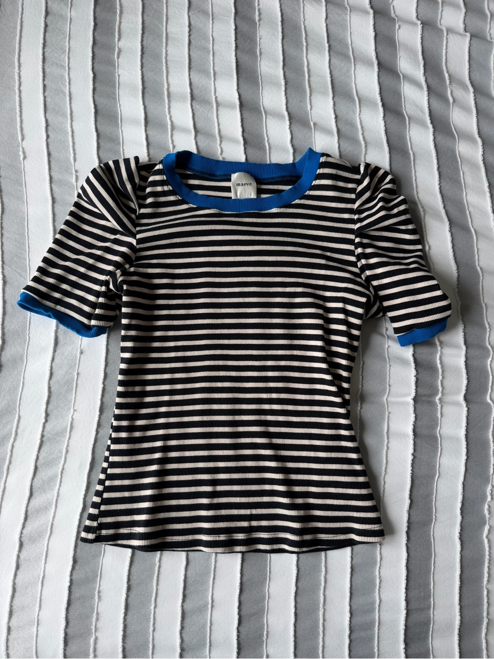 Anthropologie Maeve striped blue ringer top